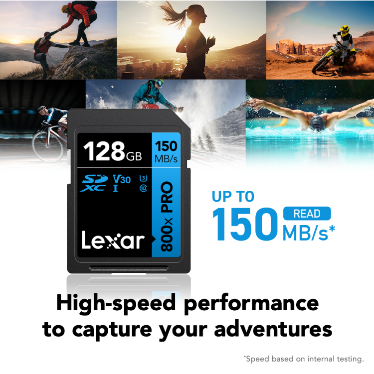  Lexar128GB  High-Performance 800x PRO SDHC/SDXC UHS-I Card BLUE Series