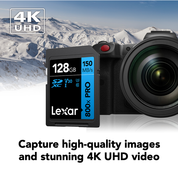  Lexar128GB  High-Performance 800x PRO SDHC/SDXC UHS-I Card BLUE Series