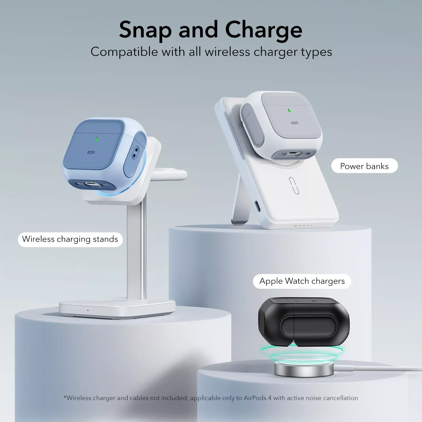  ESR Orbit Series Hybrid Case (HaloLock) for AirPods Pro and AirPods 4