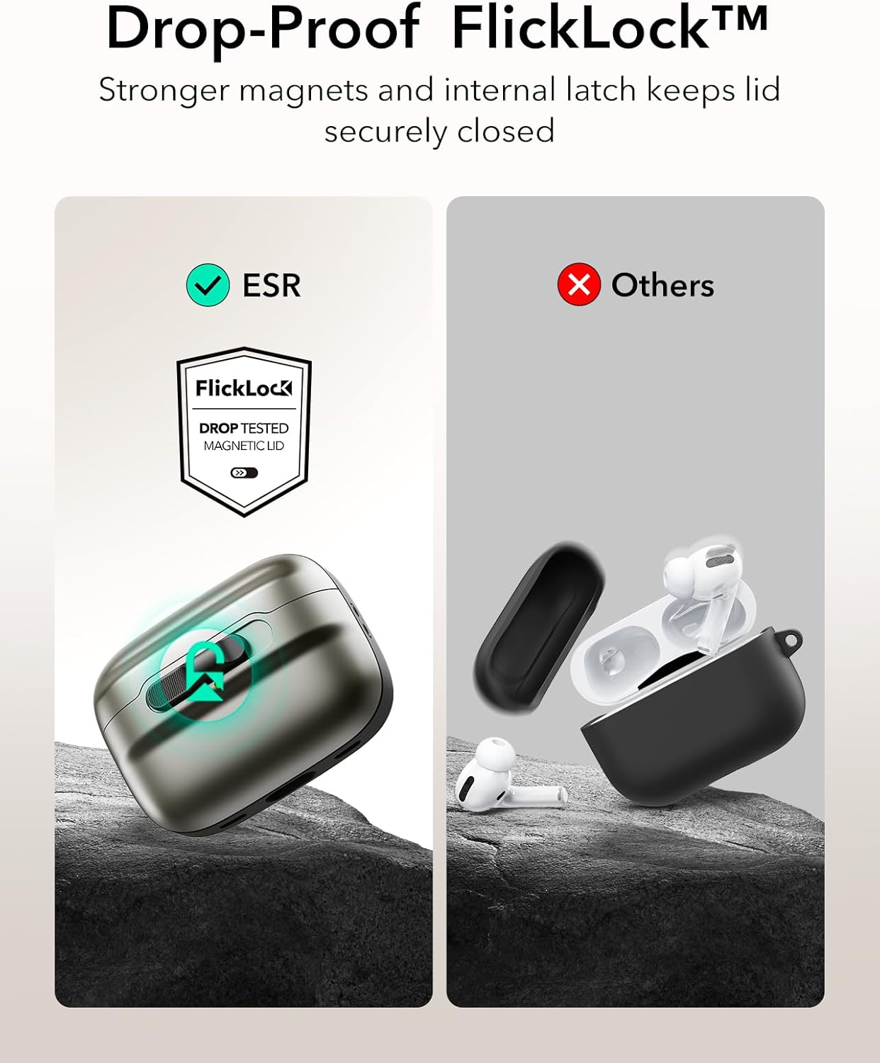  ESR Pulse FlickLock Case for AirPods 4 and AirPods Pro - Halolock