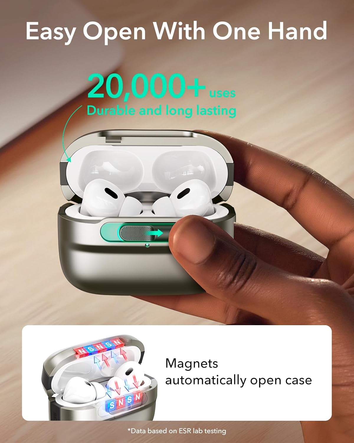  ESR Pulse FlickLock Case for AirPods 4 and AirPods Pro - Halolock