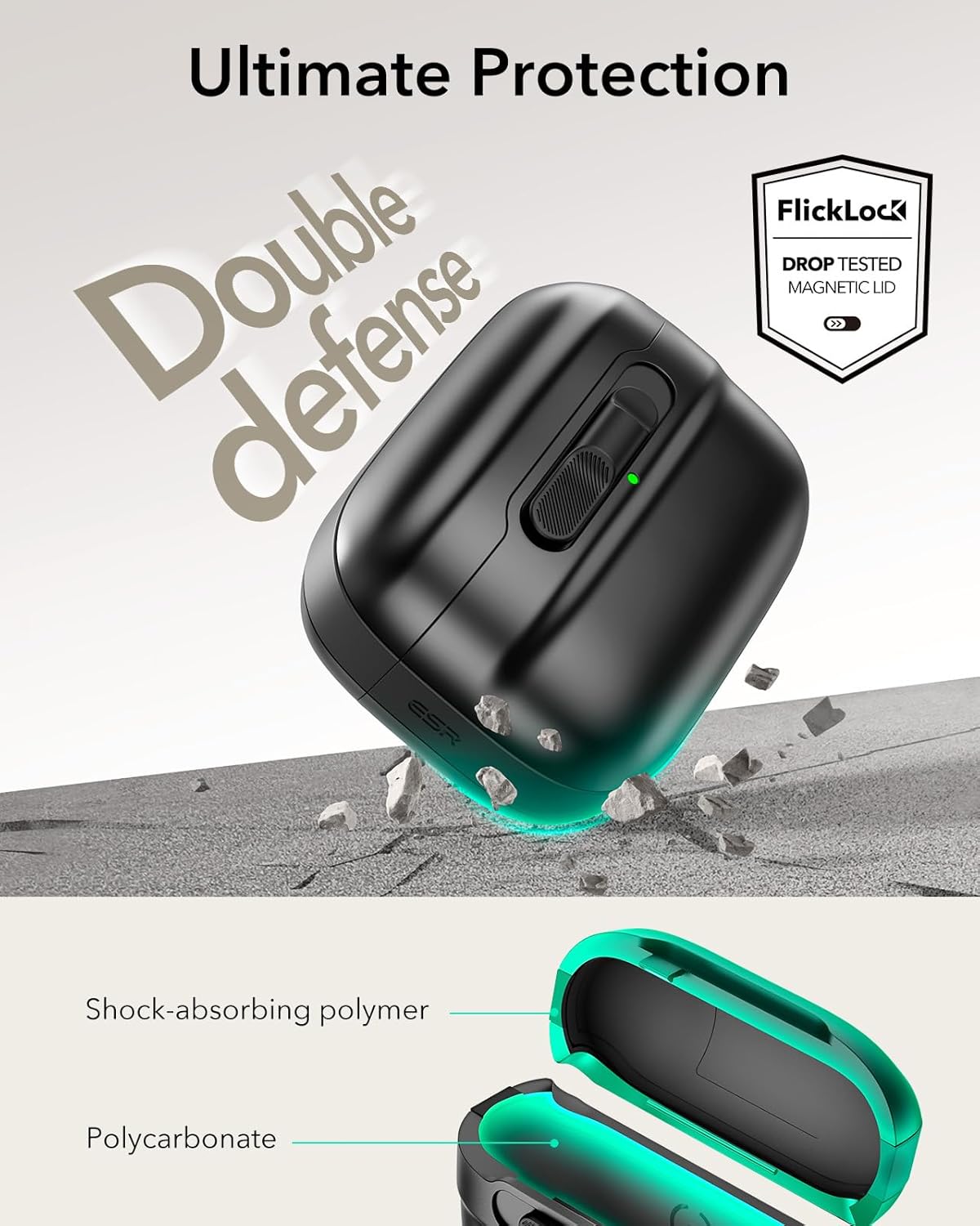  ESR Pulse FlickLock Case for AirPods 4 and AirPods Pro - Halolock