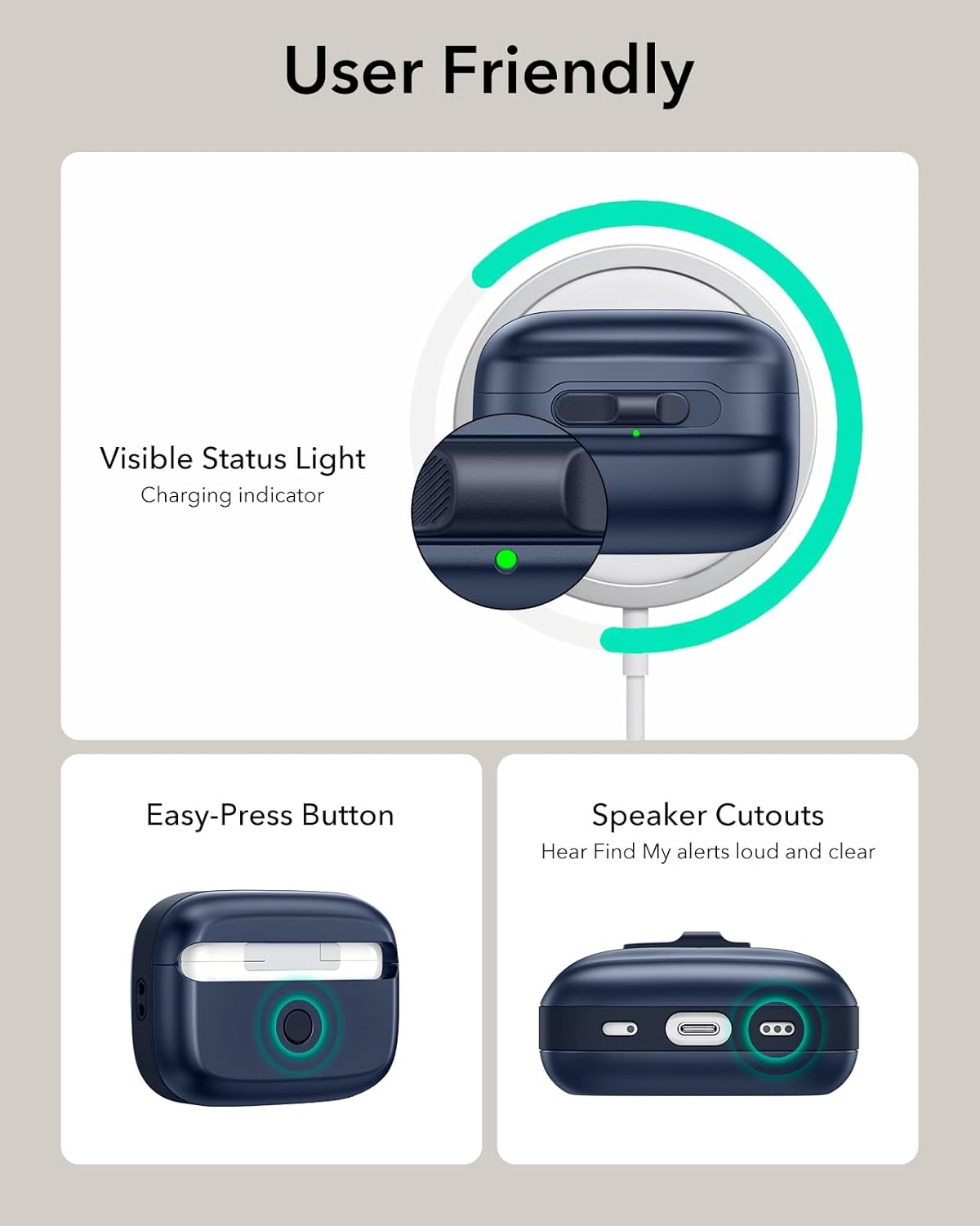  ESR Pulse FlickLock Case for AirPods 4 and AirPods Pro - Halolock