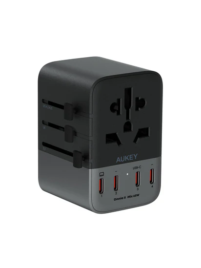 AUKEY Travel Mate 65W GaN Universal Adapter with USB Ports