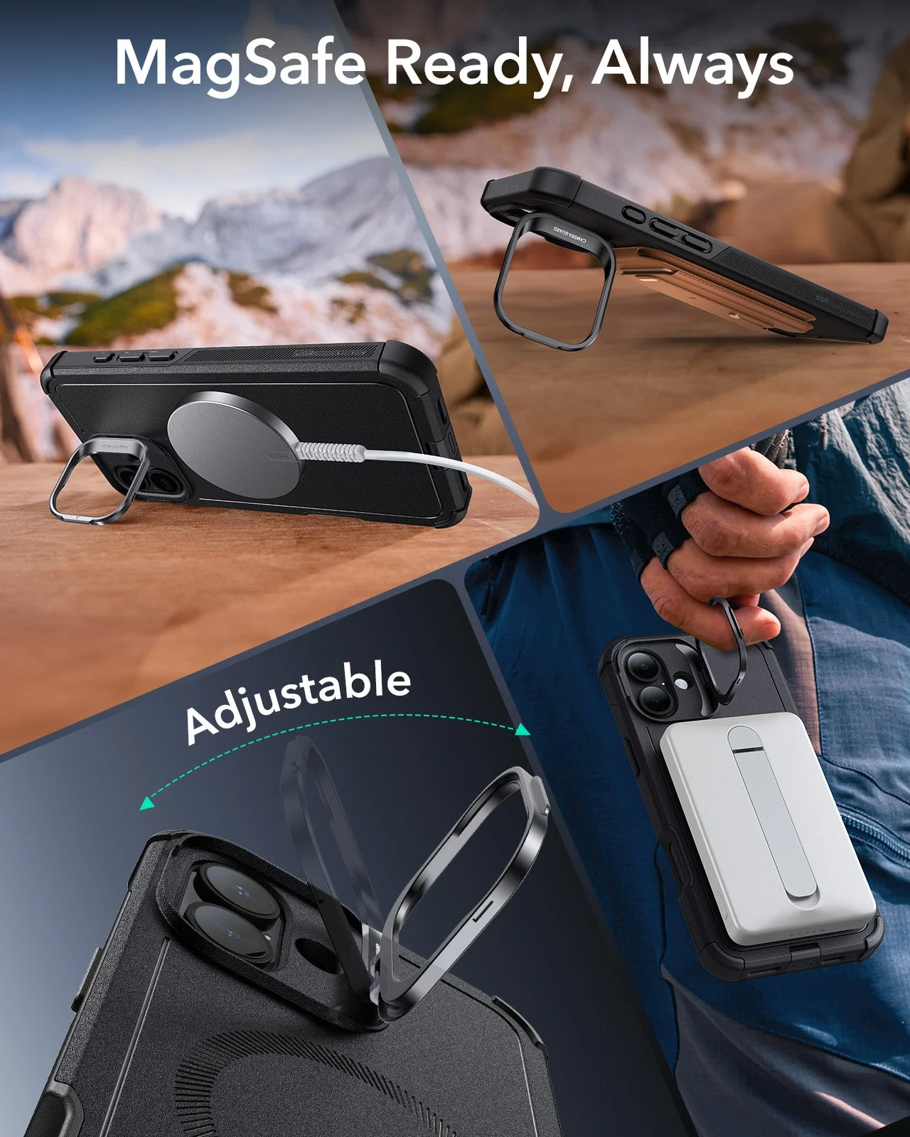  iPhone 16 Cyber Tough Case with Stash Stand (HaloLock)