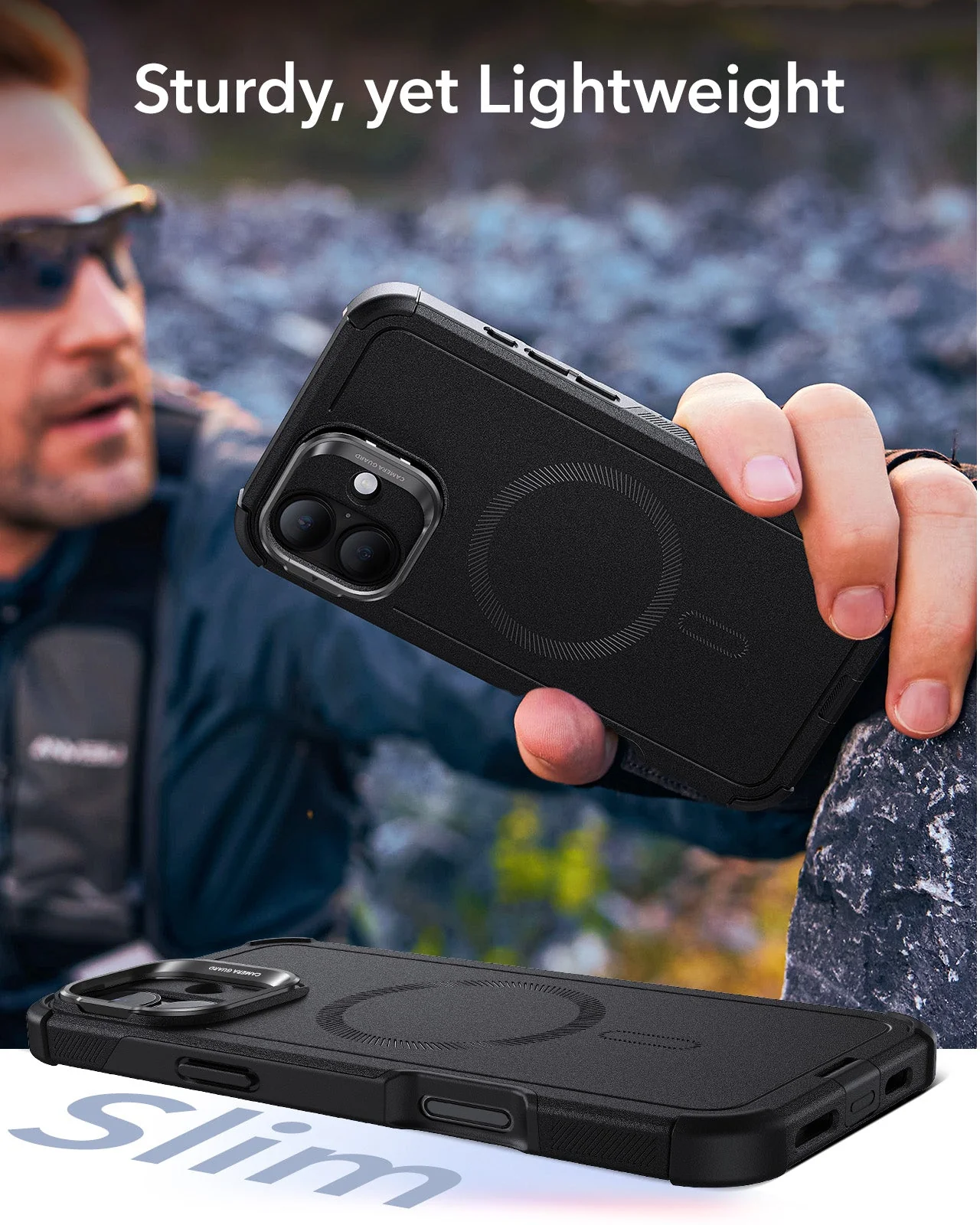  iPhone 16 Cyber Tough Case with Stash Stand (HaloLock)