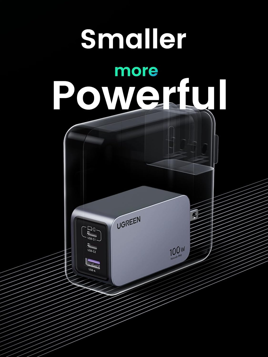  UGREEN Nexode Pro 100W 3 Ports USB C Charger