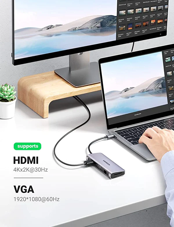  UGREEN 10-in-1 USB C Hub HDMI-VGA 1Gbps