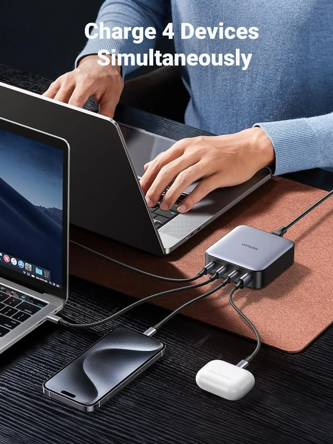  UGREEN 100 Nexode 4-Ports USB C GaN Fast Desktop Charger