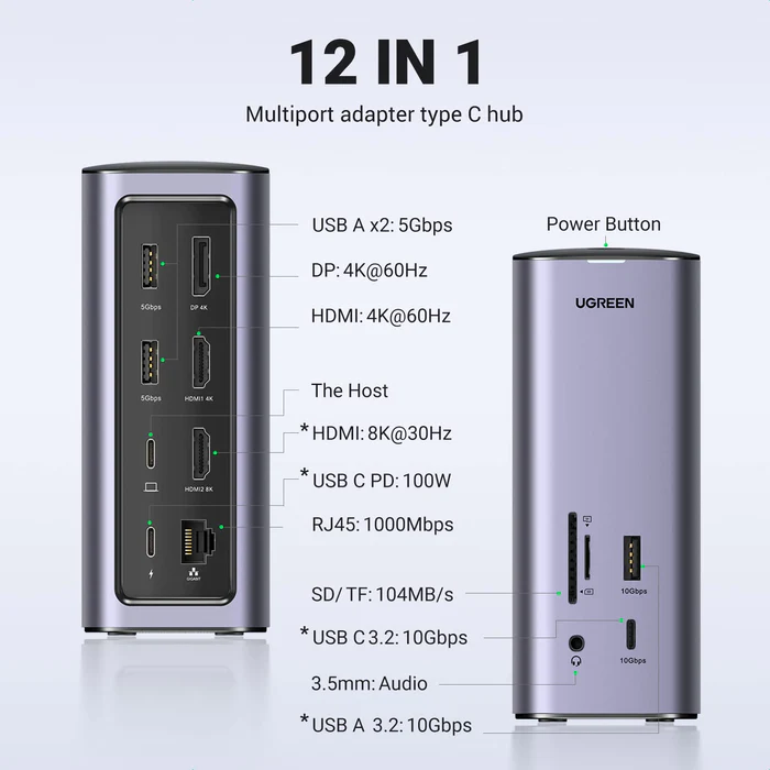  UGREEN USB C Docking Station  13-in-1 USB-C PD Dock for Laptop