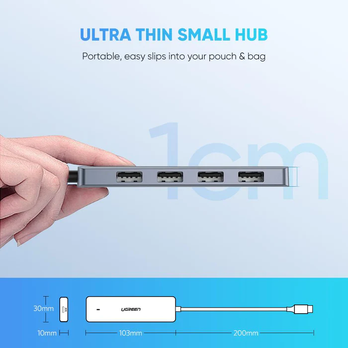  Ugreen Type -C 3.0 To 4 Ports HUB