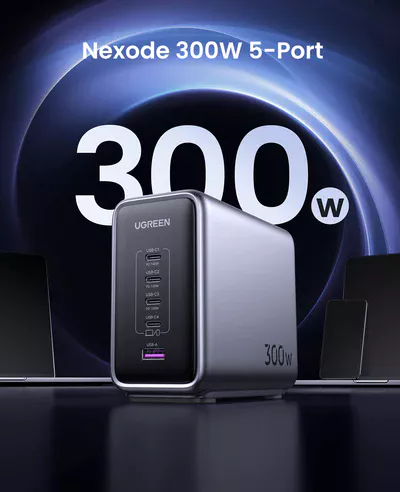  UGREEN Nexode 300W USB C GaN Charger-5 Ports Desktop Charger