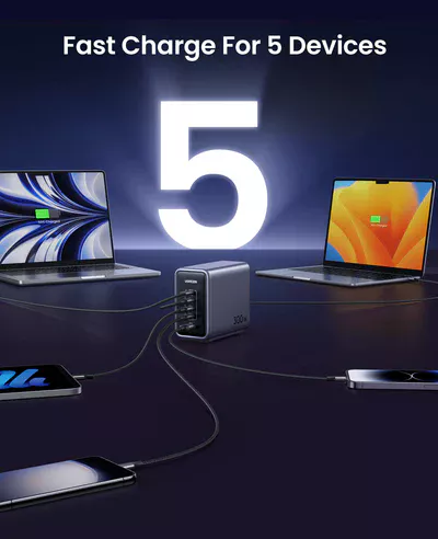  UGREEN Nexode 300W USB C GaN Charger-5 Ports Desktop Charger
